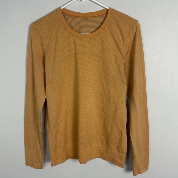 Lululemon Swiftly Tech Long Sleeve Mustard Yellow Gold Womens Size 6 Running Top - Picture 11 of 12